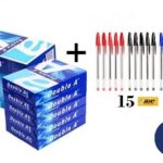 carton de rame double A+ 15 stylos bic mixtes