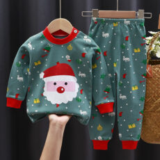 Pyjama enfant père noël vert