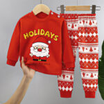 Pyjama enfant père noël rouge