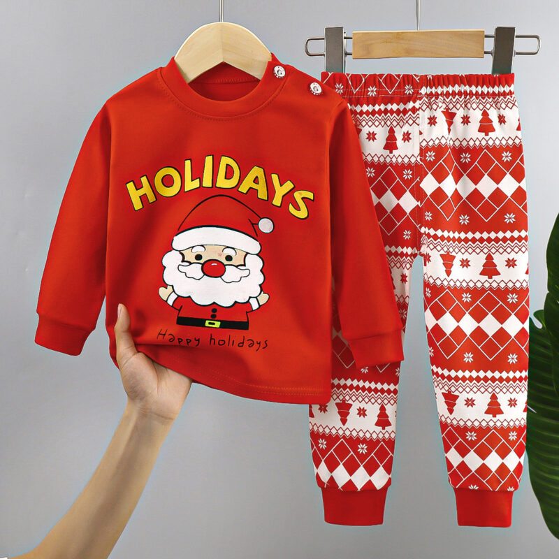 Pyjama enfant père noël rouge