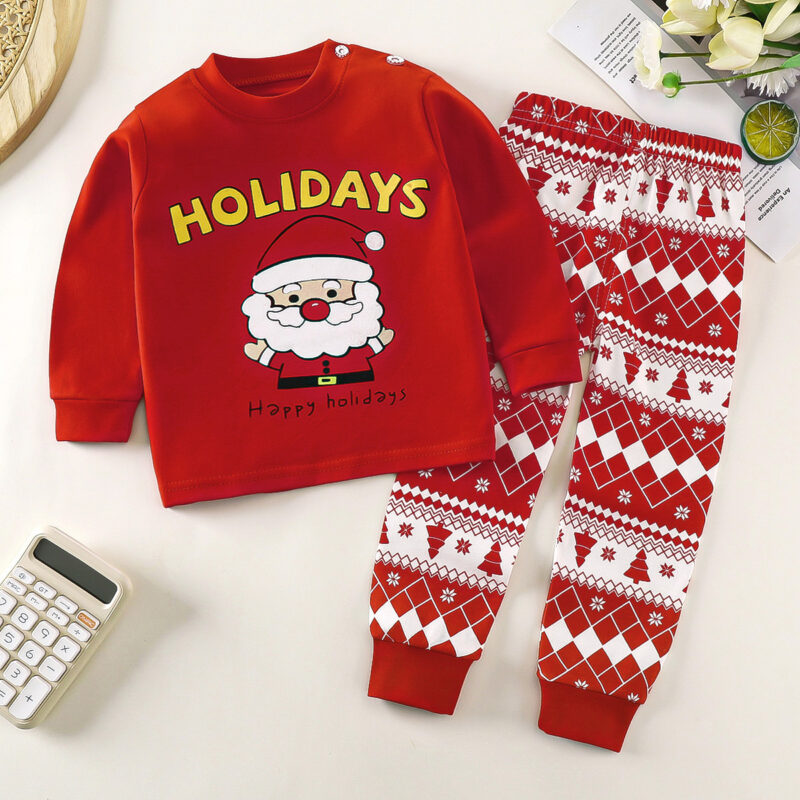 Pyjama enfant père noël rouge – Image 2